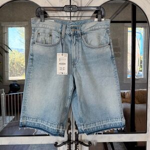 NWT Zara Men's Baggy Denim Bermuda Shorts, Sz 29